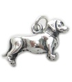 Ciondolo in argento sterling cane bassotto .925 x 1 Charms cani salsiccia