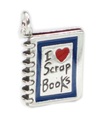 I LOVE SCRAP BOOKS charm i sterlingsilver .925 x 1 Skrotböcker