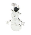 Pendentif de charme en argent sterling de bonhomme de neige .925 x 1 charmes de bonhommes de neige