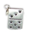 Domino sterling silver charm double sided .925 x 1 Dominoes game charms