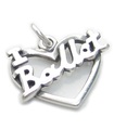 I Love Ballet charm i sterling silver. 925 x 1 Ballerina charm