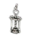 Corkscrew sterling silver charm .925 x 1 Wine and Drinking charms