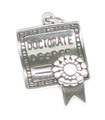 Doktorsexamen Certificate Scroll 2D sterling silver charm .925 x 1