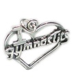 I Love Gymnastics charm i sterling silver .925 x 1 Gymnast charm