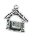 Hundehütte Zwinger Fotohalter Sterling Silber Charm .925 x 1