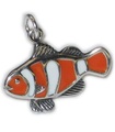 Ciondolo in argento sterling Pesce pagliaccio .925 x 1 Pesci pagliaccio