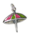 Umbrella sterling silver charm Flat .925 x 1 Weather charms