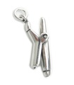 Curling Iron - Tongs sterling silver charm .925 x 1 Hairdressing charms