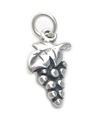 Weintraube 2D kleiner Sterling Silber Charm .925 x 1 Traube Charms