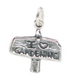 I Love Gardening Sign sterling silver charm .925 x 1 Trädgårdsmästare berlocker