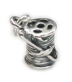 Baumwolle Spule und Nadel Sterling Silber Charm .925 x 1 Nähanhänger