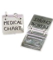 Charte médicale breloque en argent sterling .925 x 1 breloques d'hôpital