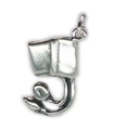 Breloque en argent sterling avec manchette à pression .925 x 1 breloques médicales