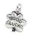 Lucky 4 leaf clover sterling silver charm .925 x 1 Luck charms