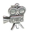 Charm de plata de ley 2D para cámara de cine .925 x 1 Charms de películas