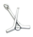 Bastoncini da hockey su ghiaccio e ciondolo in argento sterling con disco .925 x 1 ciondoli Hocky