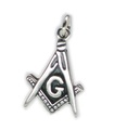 Masonic Freemason Mason 2D sterling silver charm .925 x 1 Masons Charms