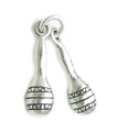 Ciondolo in argento sterling Maracas .925 x 1 Ciondoli per agitatori di rumba Maraca