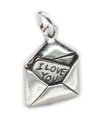 Charm de plata de ley Love Letter I Love You .925 x 1 Charms amorosos