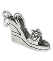 Wedge stil sko charm i sterling silver .925 x 1 skor berlocker