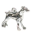 Doberman Dog sterling silver charm .925 x 1 Dobermans Dogs charms