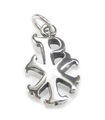 Charm de plata de ley con el símbolo del Cristo griego .925 x 1 Labarum Chi-Rho