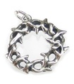 Breloque en argent sterling couronne d'épines .925 x 1 breloques de la Sainte Couronne