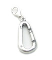 Charm moschettone in argento sterling su clip .925 x 1 Charms da arrampicata