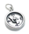 Breloque boussole en argent sterling .925 x 1 Breloques de navigation Compas