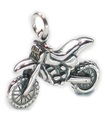 Ciondolo in argento sterling motocross moto da cross .925 x 1 Moto da cross