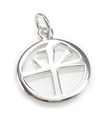 Fredssymbol kinesisk charm i sterling silver .925 x 1 Fredlig charm