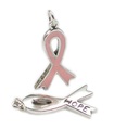 Hope ribbon sterling silver charm pendant .925 x 1 Ribbons charms