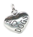 I Love Dogs charm i sterling silver .925 x 1 Doggy Dogs berlocker