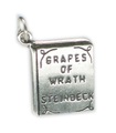 Trauben des Zorns Buch von Steinbeck Sterling Silber Charm .925 x 1 Bücher