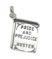 Pride and Prejudice bok av Jane Austen charm i sterlingsilver .925 x 1