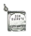 Don Quixote book by Cervantes sterling silver charm .925x1 books charms