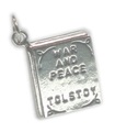 Libro Guerra e pace di Leo Tolstoj charm in argento sterling .925 libri