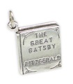 El gran libro de Gatsby de Fitzgerald Charm de plata esterlina .925 x1 libros