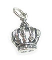 Crown 2D sterling silver charm .925 x 1 Crowns and Royalty charms