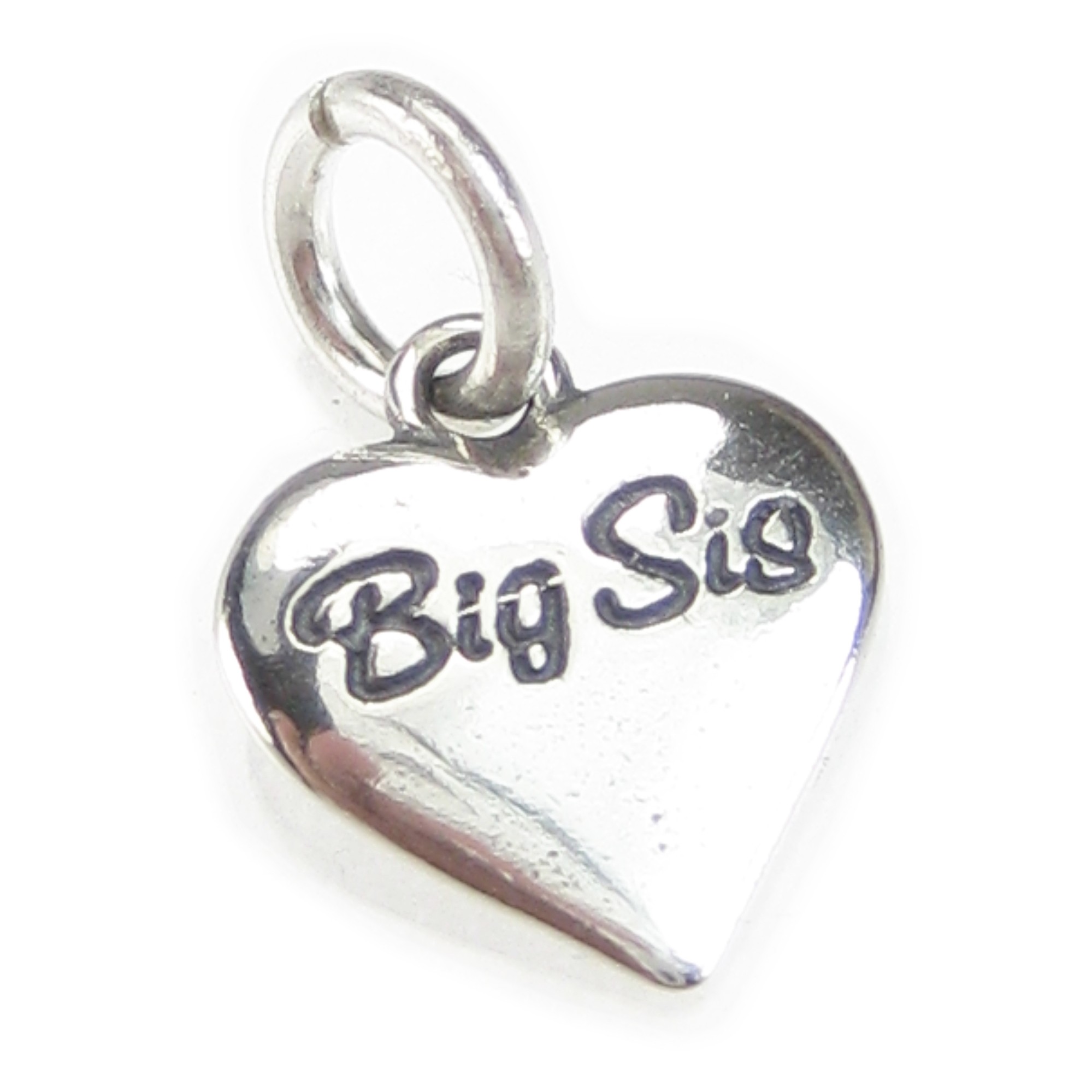 Big Sis tiny heart sterling silver charm .925 x 1 Love Sisters charms