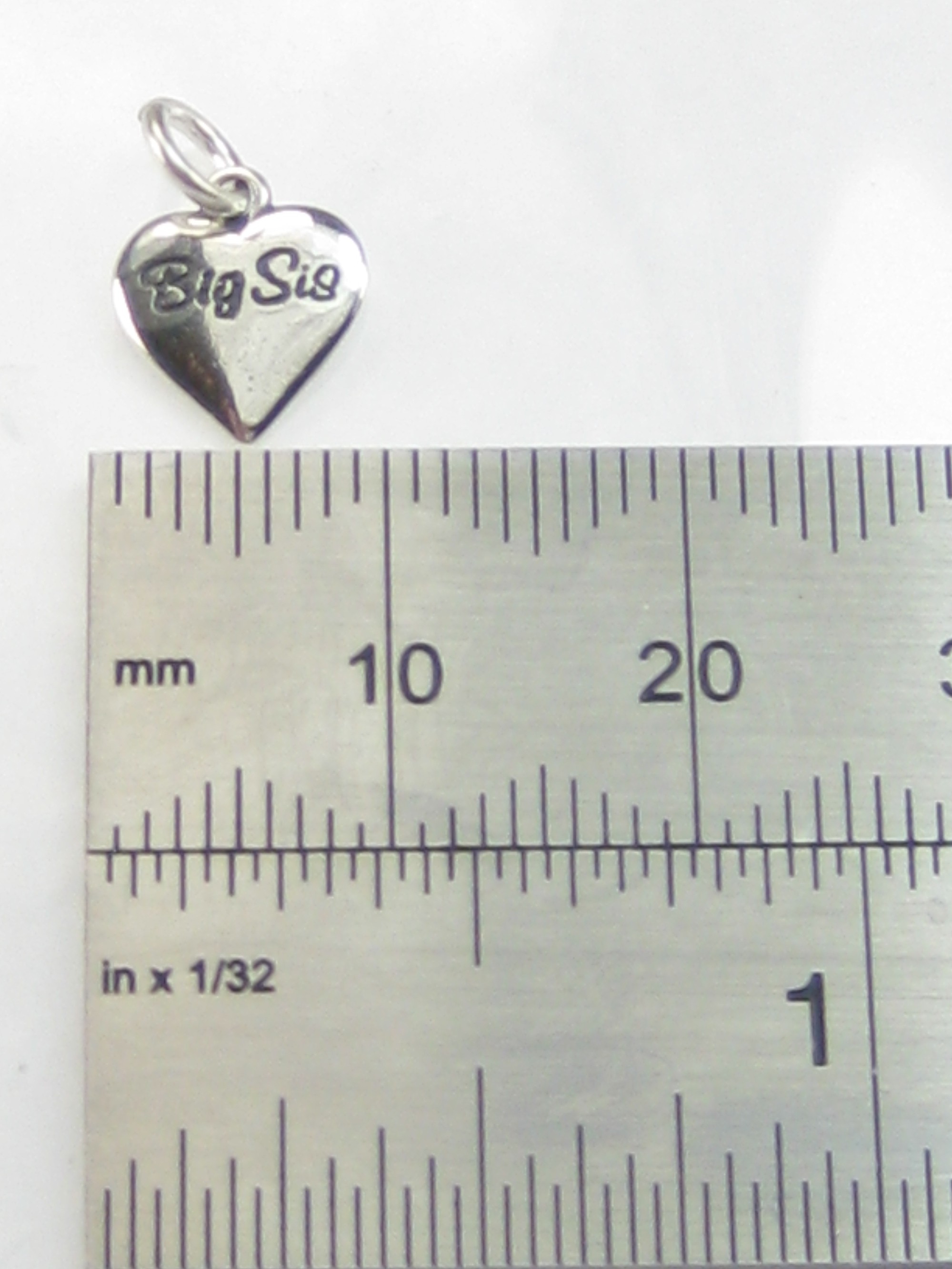 Big Sis tiny heart sterling silver charm .925 x 1 Love Sisters charms