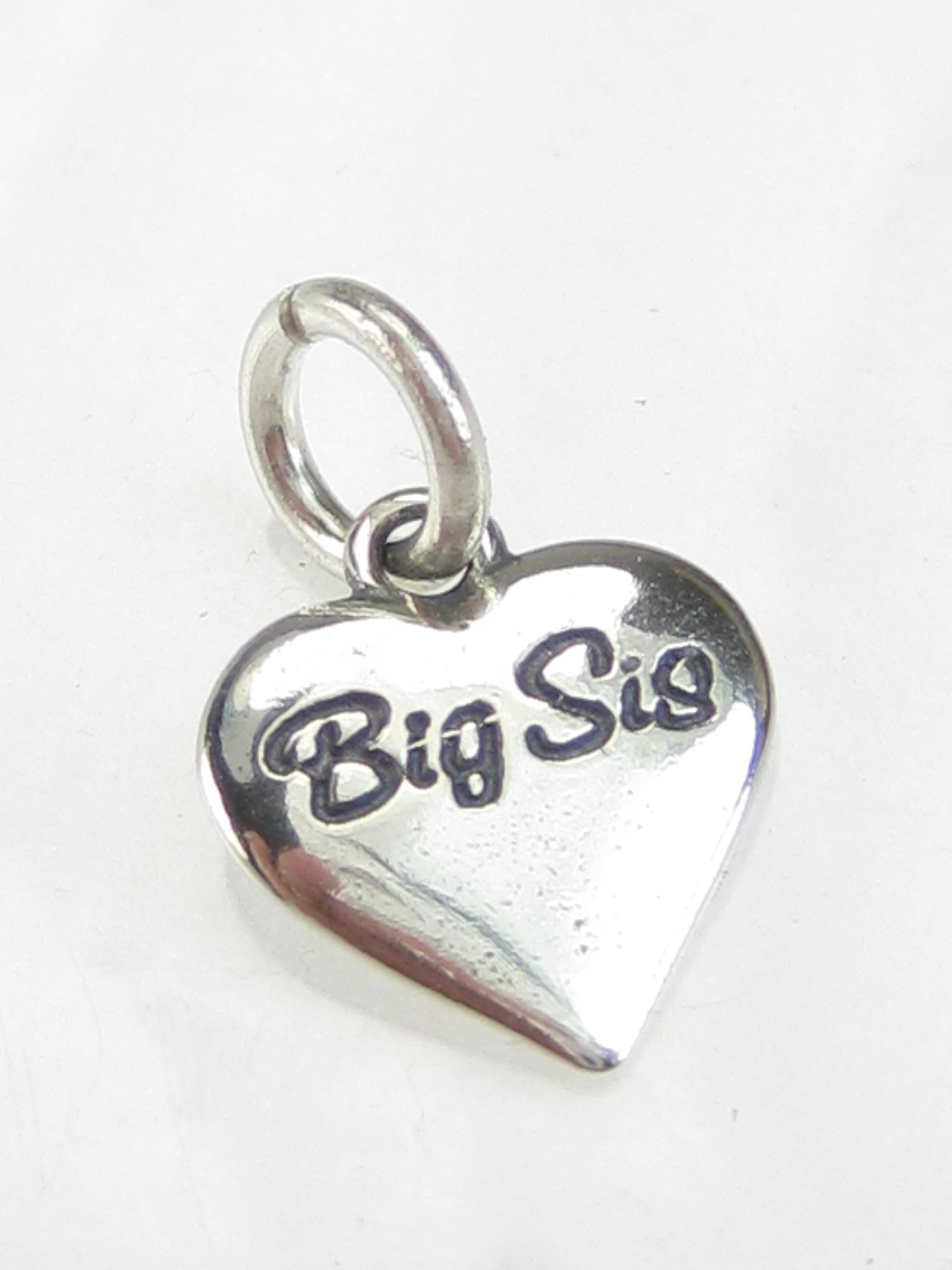 Big Sis tiny heart sterling silver charm .925 x 1 Love Sisters charms