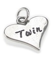 Twin Heart charm i sterling silver .925 x 1 Hearts and Twins berlocker