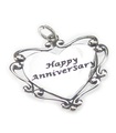 Charm en argent sterling coeur joyeux anniversaire .925 x 1 breloques d'amour