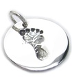 Breloque en argent sterling empreinte de bébé .925 x 1 Breloques d'empreintes de bébé