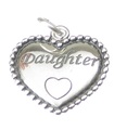 Dochter in een hart sterling zilveren bedel hanger .925 x 1 Daughters