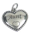 Tante dans un coeur pendentif à breloque en argent sterling .925 x 1 famille de tantes