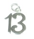 13 sterling silver charm .925 x 1 Birthday Age Number Thirteen charms