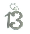 13 Sterling Silber Charm .925 x 1 Geburtstag Alter Zahl Dreizehn Charms