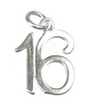 16 charm in argento sterling .925 x 1 compleanno età numero sedici charms